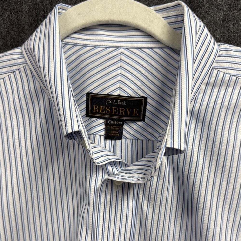 Jos. A. Bank Blue and White Casual Button Down Shirt - Picture 2 of 3